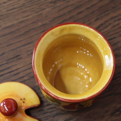 ポルトガル製 マスタードポット 調味料入れ ストロベリー 陶器 ベリー柄