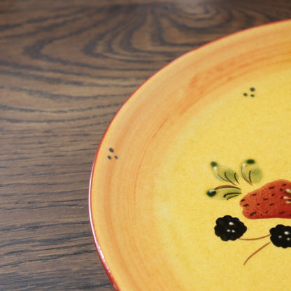 ポルトガル製 ディナープレート 丸皿 25cm ストロベリー 陶器 ベリー柄