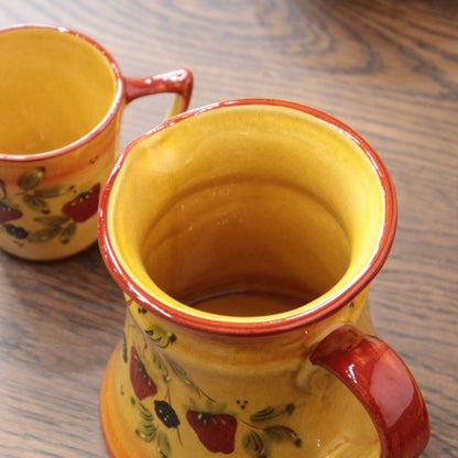 ポルトガル製 ピッチャージャグ デキャンタ ポット ストロベリー 陶器 ベリー柄