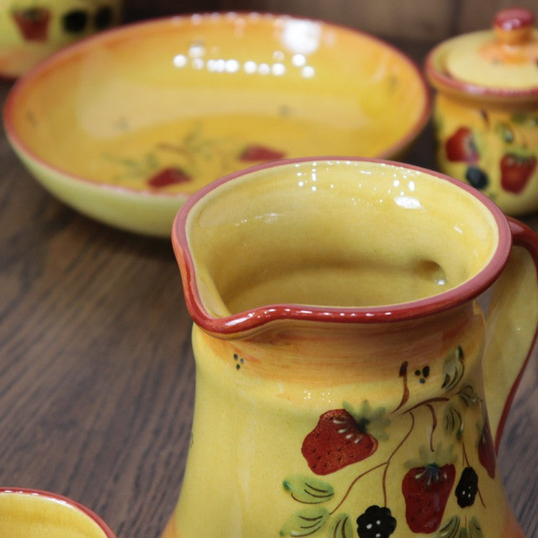 ポルトガル製 ピッチャージャグ デキャンタ ポット ストロベリー 陶器 ベリー柄