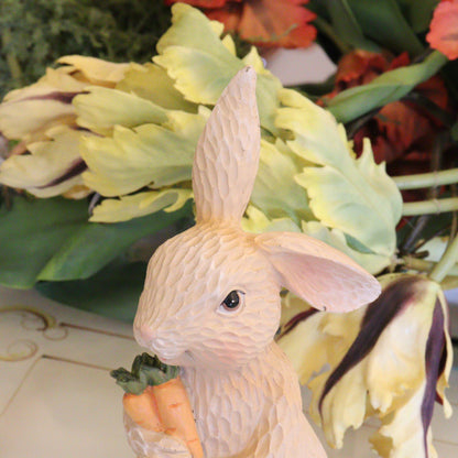 ウサギ ガーデンオブジェ 人参 置物