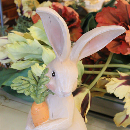 ウサギ ガーデンオブジェ 人参 ラージタイプ 置物