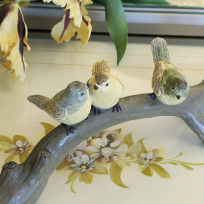 ガーデンオブジェ 小鳥の集まり 枝 オーナメント 置物