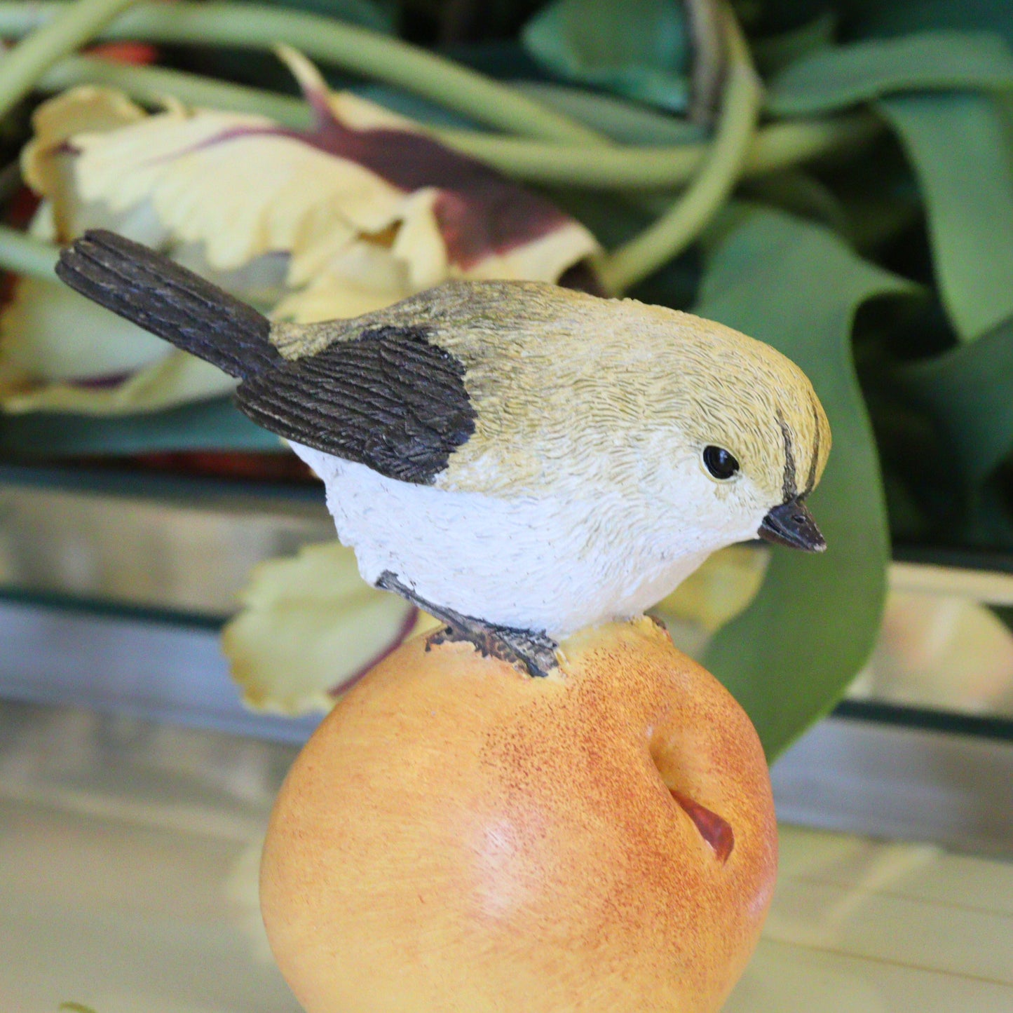 ガーデンオブジェ フルーツバード リンゴ オーナメント 置物