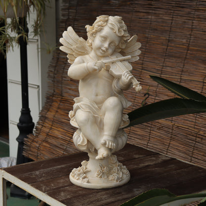 天使のオーナメント ガーデンオブジェ ヴァイオリンエンジェル 置物