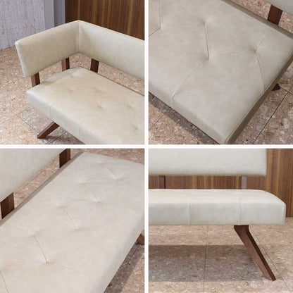 シギヤマ家具 カウチチェアL レブル 160cm ソファ ベンチ 合皮 アイボリー ダークブラウン REBEL ウォールナット