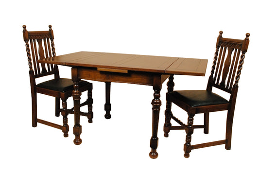 ダイニングテーブル 伸長式 80-135cm 木製 伸長式 4人用 茶 レトロ ドローリーフテーブル