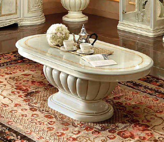 レオナルド センターテーブル アイボリー イタリア キャメル ローテーブル