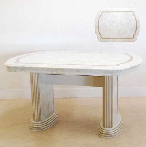 レオナルド ダイニングテーブル 149cm アイボリー イタリア キャメル