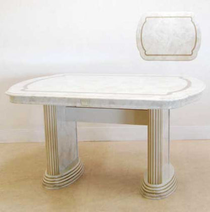 レオナルド ダイニングテーブル 149cm アイボリー イタリア キャメル