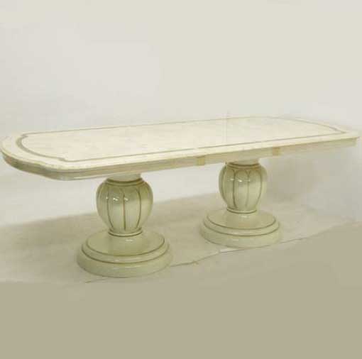 レオナルド 伸長式 ダイニングテーブル 186cm アイボリー イタリア キャメル パーティーテーブル