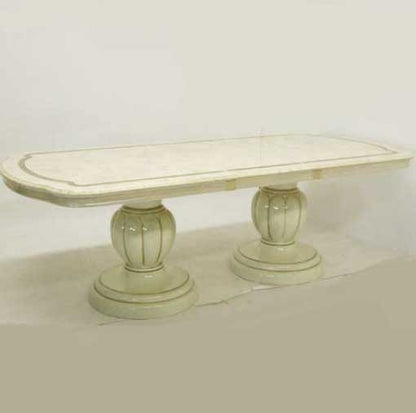 レオナルド 伸長式 ダイニングテーブル 186cm アイボリー イタリア キャメル パーティーテーブル