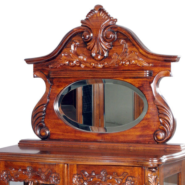 キャビネット ショーケース 猫脚 マホガニー