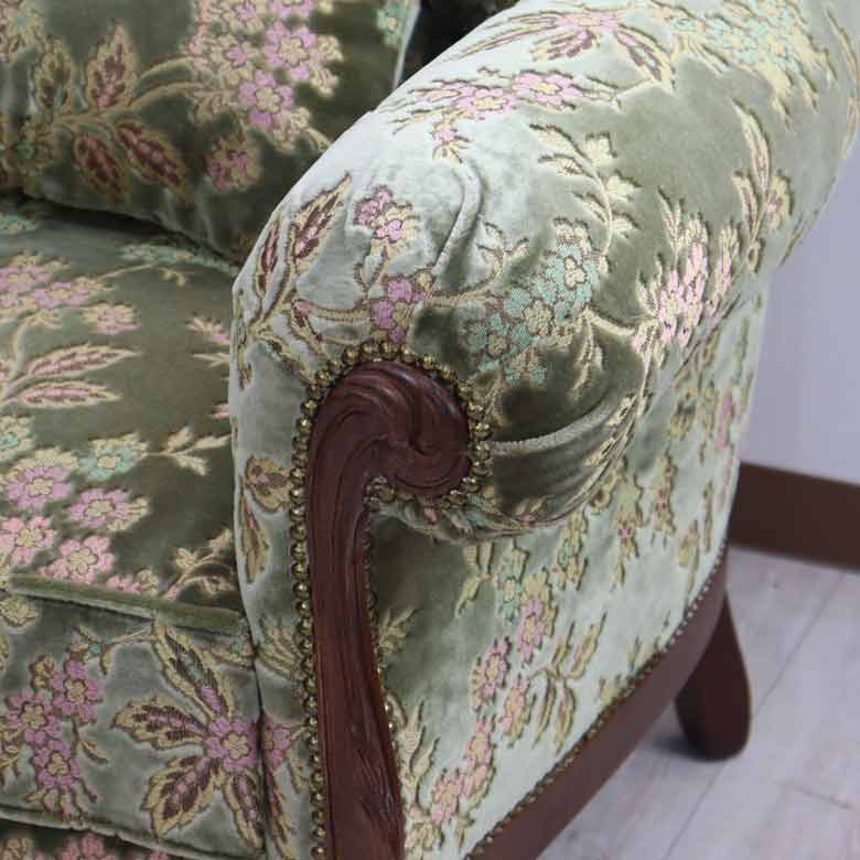 イタリア 1人掛け ソファ 金華山 グリーン 1Pソファ MR/1P