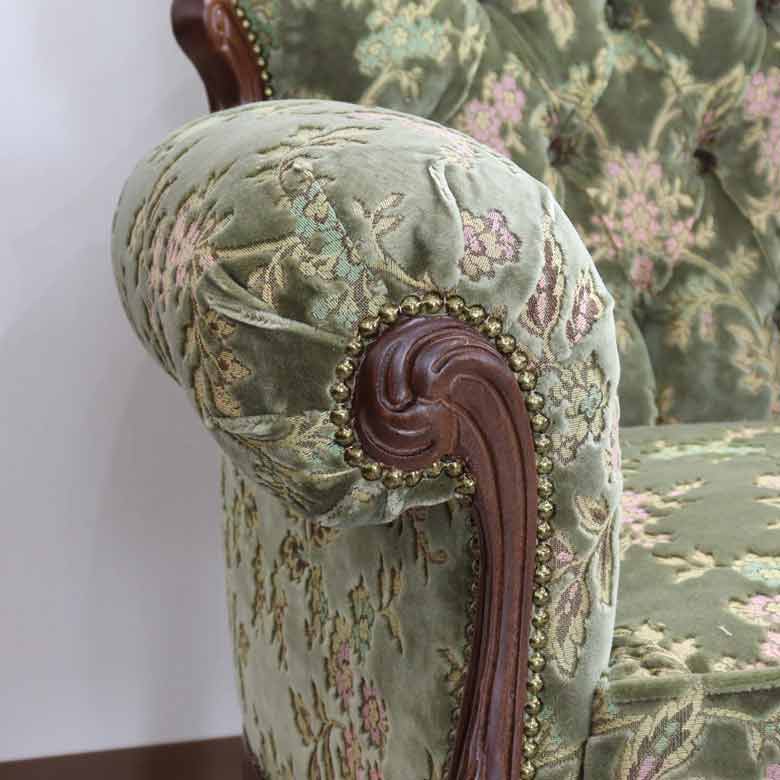 イタリア 1人掛け ソファ 金華山 グリーン 1Pソファ MR/1P