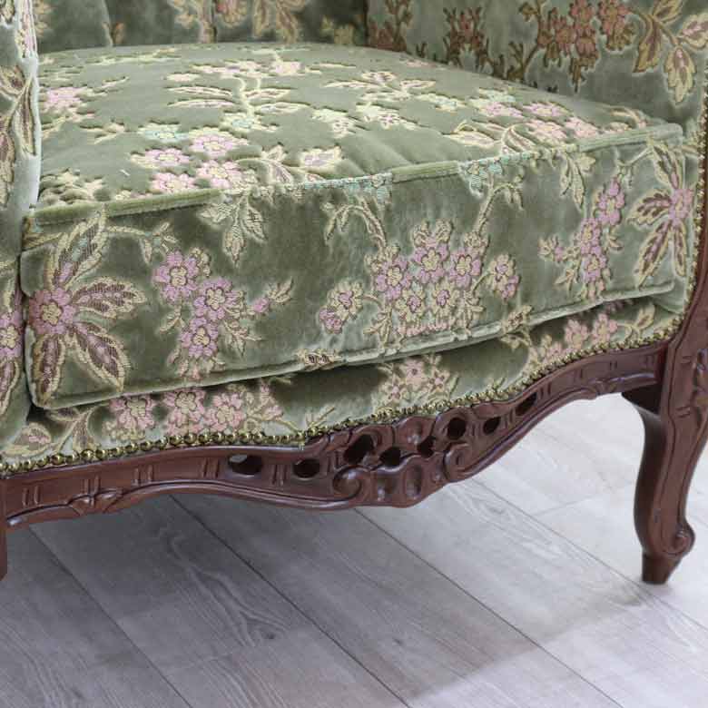 イタリア 1人掛け ソファ 金華山 グリーン 1Pソファ MR/1P