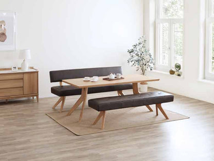 シギヤマ家具 ダイニングベンチ レブル 130cm 合皮 アイボリー ダークブラウン REBEL オーク