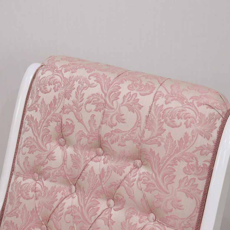 イタリア ロッキングチェア ピンク・アラベスク ホワイト 1人掛け 完成品