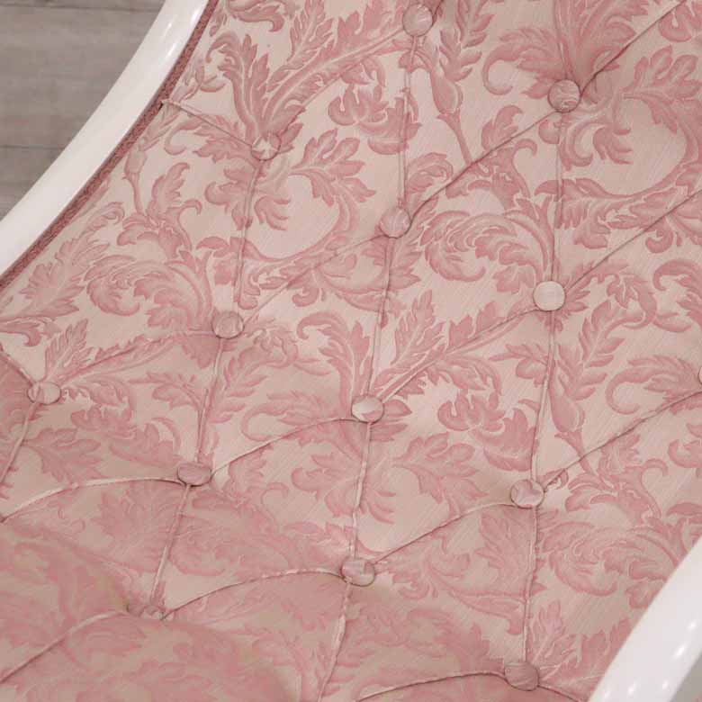 イタリア ロッキングチェア ピンク・アラベスク ホワイト 1人掛け 完成品