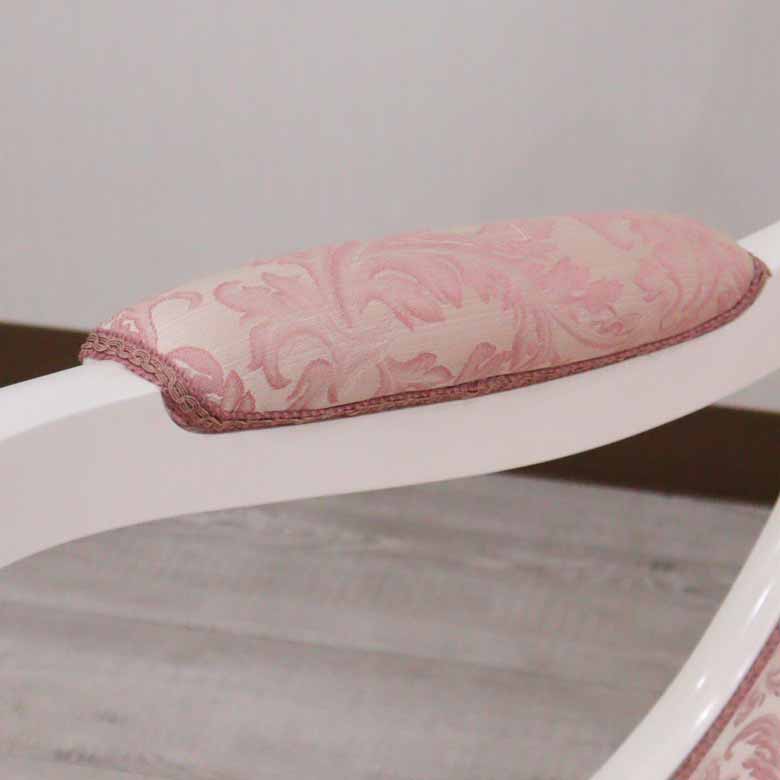 イタリア ロッキングチェア ピンク・アラベスク ホワイト 1人掛け 完成品