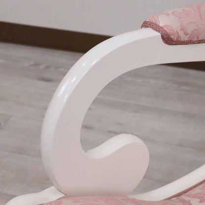 イタリア ロッキングチェア ピンク・アラベスク ホワイト 1人掛け 完成品