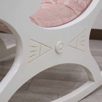 イタリア ロッキングチェア ピンク・アラベスク ホワイト 1人掛け 完成品