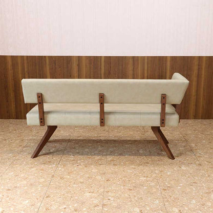 シギヤマ家具 カウチチェアR レブル 160cm ソファ ベンチ 合皮 アイボリー ダークブラウン REBEL