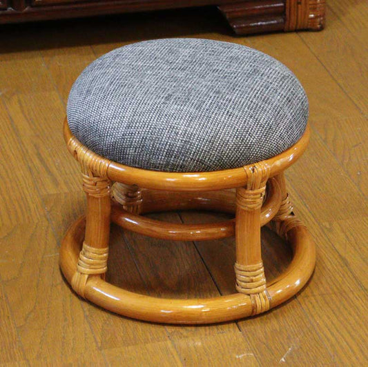 軽量ラタン スツール 手作り 椅子 軽い ナチュラル 丸形