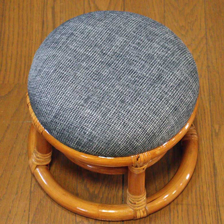 軽量ラタン スツール 手作り 椅子 軽い ナチュラル 丸形