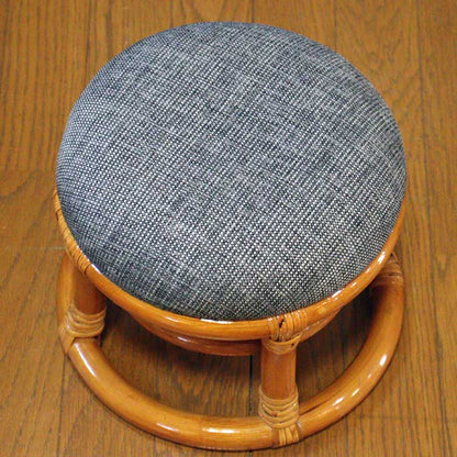 軽量ラタン スツール 手作り 椅子 軽い ナチュラル 丸形