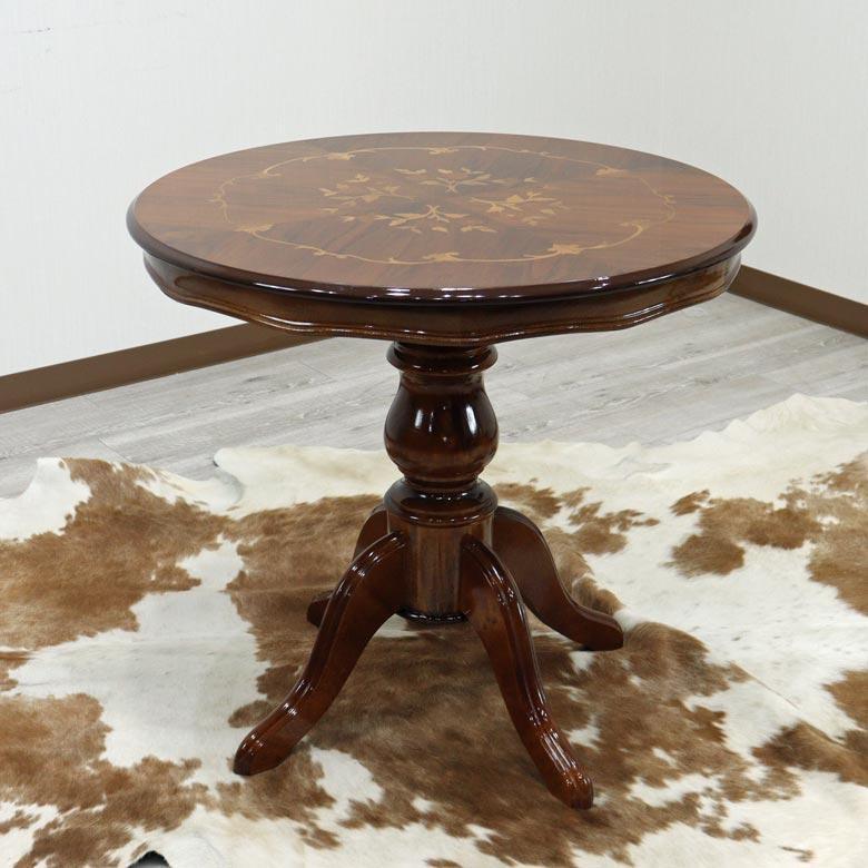 イタリア ダイニングテーブル 80cm幅 2人用 象嵌 TS80