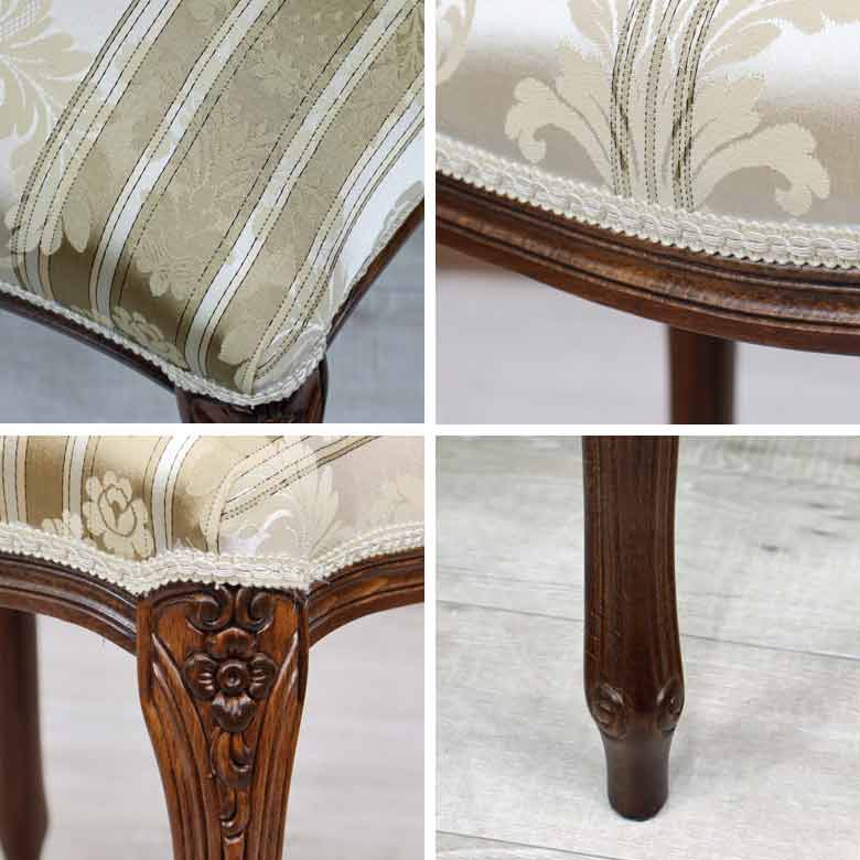 イタリア スツール 猫脚 ベージュ オットマン 補助椅子 玄関用