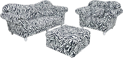 ソファーセット ハイバック ベロア タイガー/ゼブラ 応接 ソファ VIP