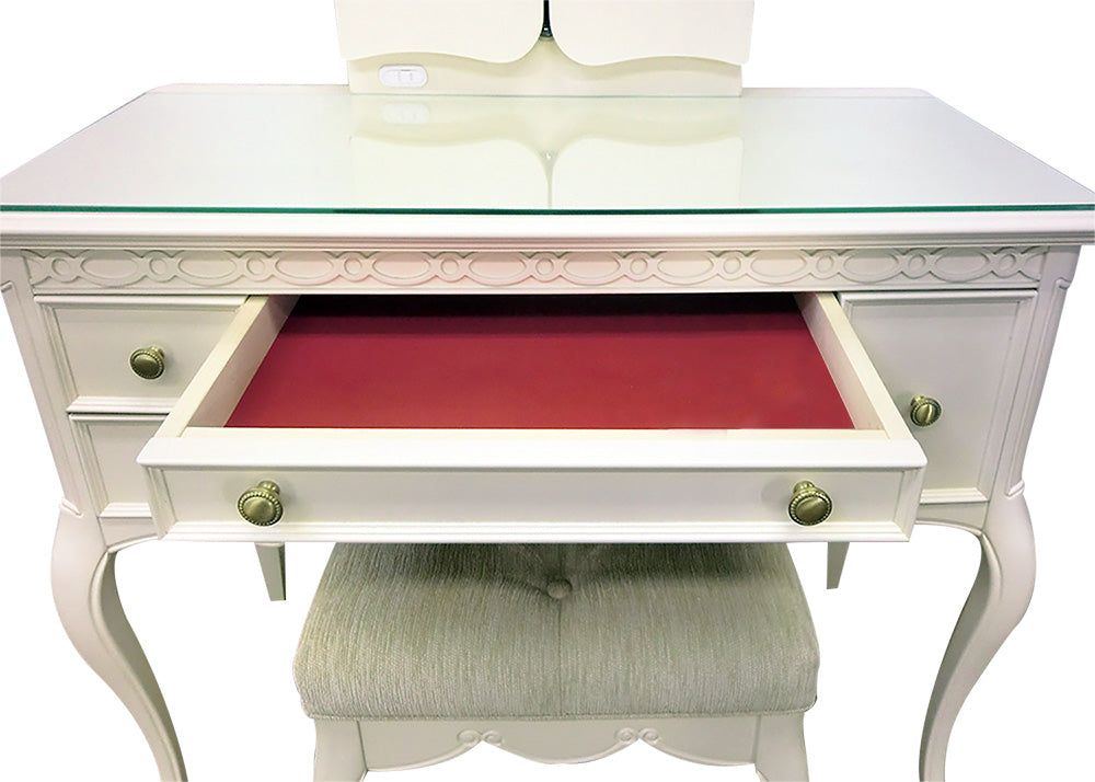 ドレッサー スツール付 東海家具 アンティークホワイト 白家具 姫 プリンセス おしゃれ かわいい フルール 783260