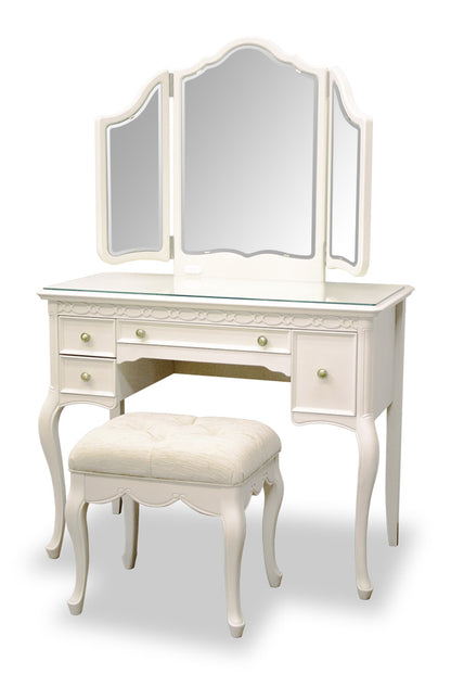 ドレッサー スツール付 東海家具 アンティークホワイト 白家具 姫 プリンセス おしゃれ かわいい フルール 783260