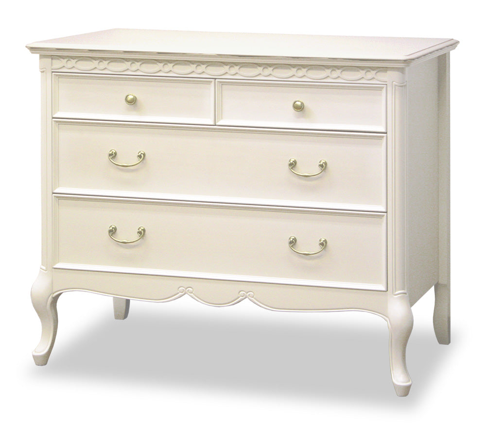 ローチェスト 85cm幅 東海家具 アンティークホワイト フルール 白家具 姫 プリンセス おしゃれ かわいい 783253