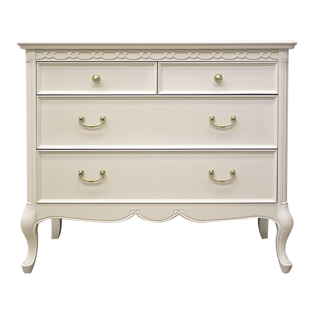 ローチェスト 85cm幅 東海家具 アンティークホワイト フルール 白家具 姫 プリンセス おしゃれ かわいい 783253