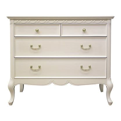 ローチェスト 85cm幅 東海家具 アンティークホワイト フルール 白家具 姫 プリンセス おしゃれ かわいい 783253