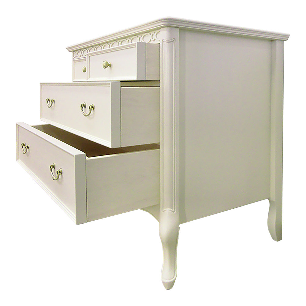 ローチェスト 85cm幅 東海家具 アンティークホワイト フルール 白家具 姫 プリンセス おしゃれ かわいい 783253