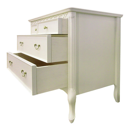 ローチェスト 85cm幅 東海家具 アンティークホワイト フルール 白家具 姫 プリンセス おしゃれ かわいい 783253