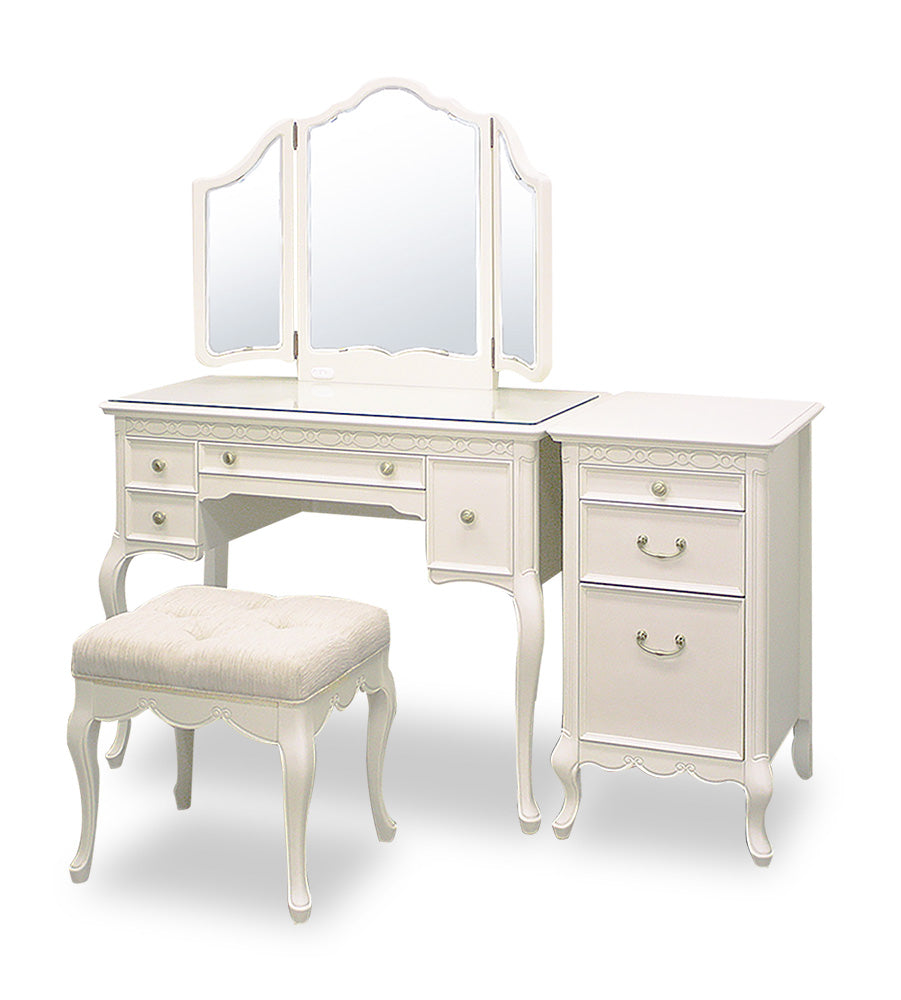 ドレッサー スツール付 東海家具 アンティークホワイト 白家具 姫 プリンセス おしゃれ かわいい フルール 783260