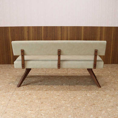 シギヤマ家具 チェア レブル 150cm ソファ ベンチ 合皮 アイボリー ダークブラウン REBEL