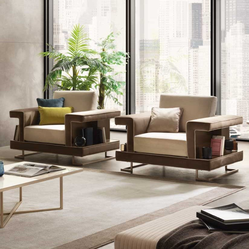 1人掛けソファ 1シーター ソファー アームチェア 125cm幅 Arredoclassic アレドクラシック ADORA Luce Light ルーチェライト 高級家具 イタリア製