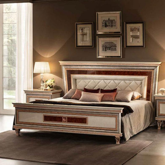 クイーンベッド キングフレーム ボタン留め ヘッドボード Dolce Vita ドルチェビータ 高級家具 イタリア製