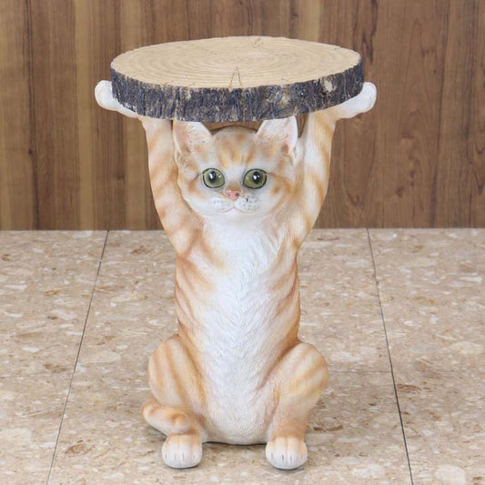 アニマルサイドテーブル マンチカン ネコ フラワースタンド かわいい リアル