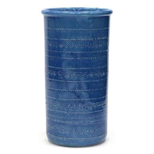 陶器 かさ立て イタリア製 アンブレラスタンド ブルー 花柄 ストレート