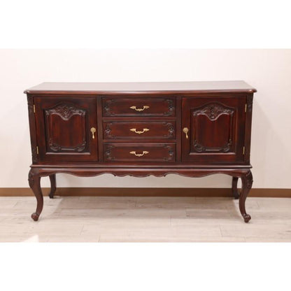 ガレージセール ローキャビネット マホガニー材 猫脚 サイドボード