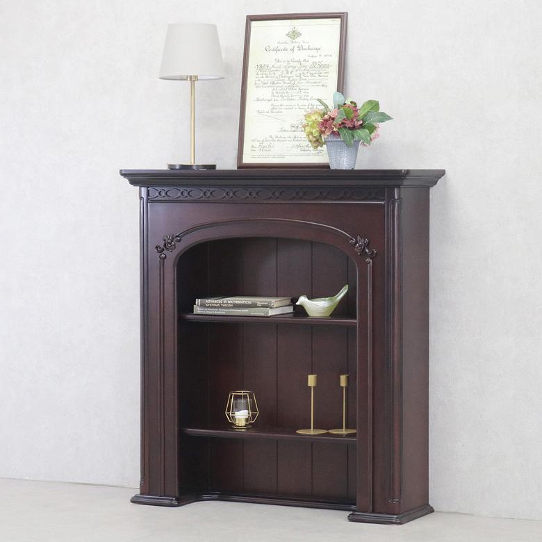 マントルピース 暖炉 アンティークブラウン 90cm幅 東海家具 フルール DM 378503