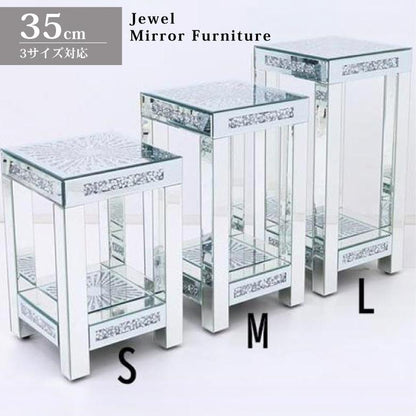 ミラー家具 サイドテーブル 3サイズ対応 ガラステーブル