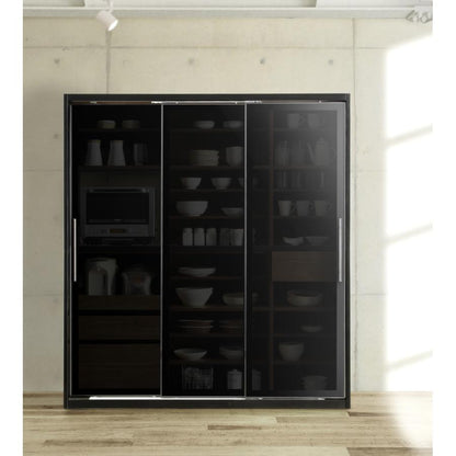 シギヤマ家具 キッチンボード 160cm ネロ ダイニングボード 食器棚 NERO